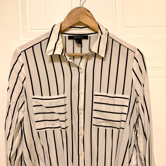 Striped Long-Sleeve Blouse - Picture 1 of 3